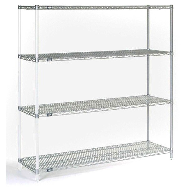 Nexel Chrome Wire Shelving Add-On - 48W x 12D x 54H A12485C - main